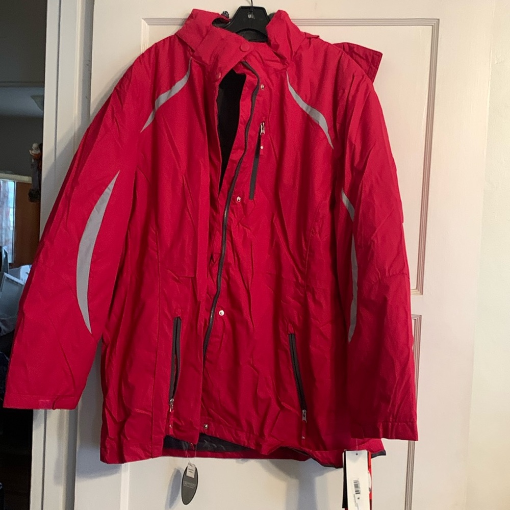 Red roseberry anorak jacket NWT